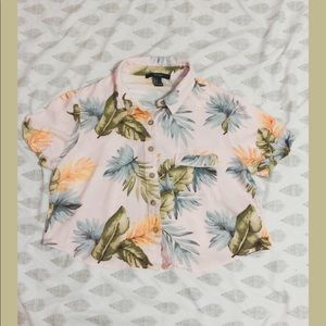 Tropical Printed Crop Top